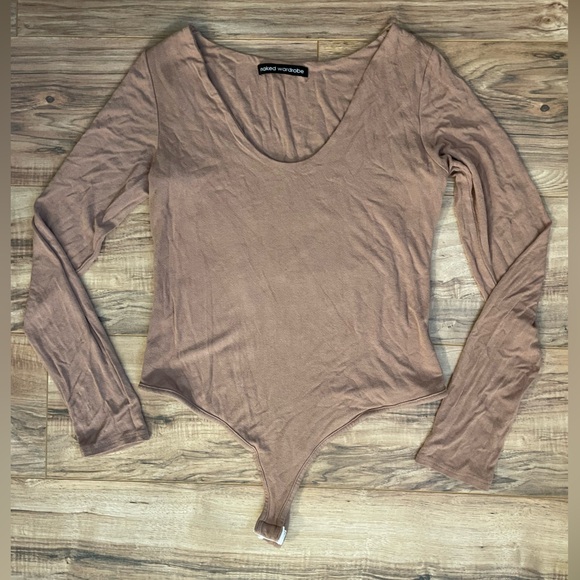 Naked Wardrobe longsleeve “Come around” bodysuit XL in Coco - Picture 2 of 5